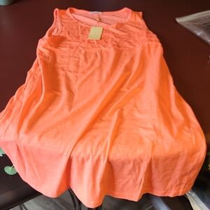 Charming Coral Sleeveless Lounge Night Dress